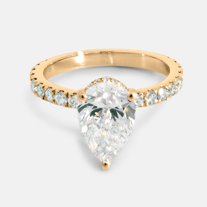 Jordan Pear Cut Engagement Ring w/ Hidden Halo