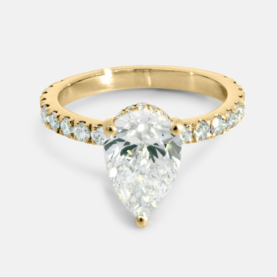 Jordan Pear Cut Engagement Ring w/ Hidden Halo