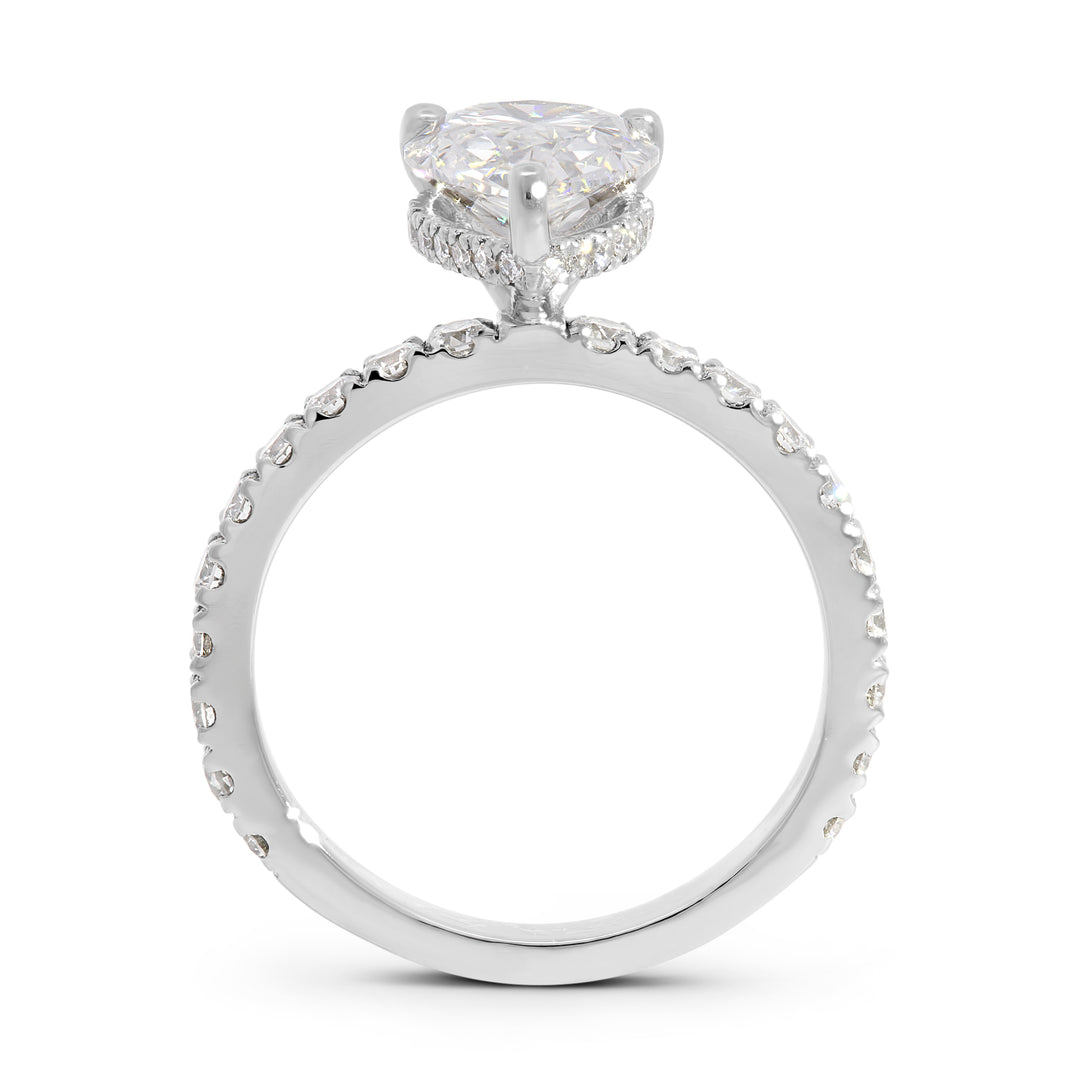 Jordan Pear Cut Engagement Ring w/ Hidden Halo