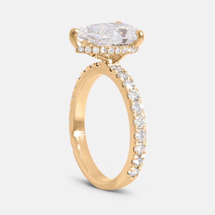 Jordan Pear Cut Engagement Ring w/ Hidden Halo