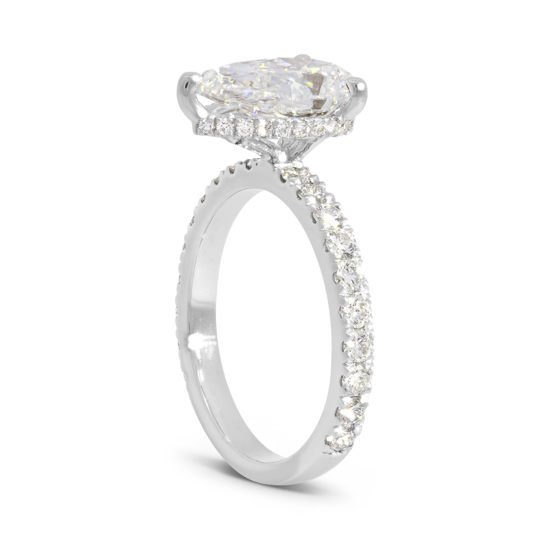 Jordan Pear Cut Engagement Ring w/ Hidden Halo