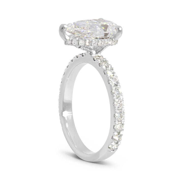 Jordan Pear Cut Engagement Ring w/ Hidden Halo