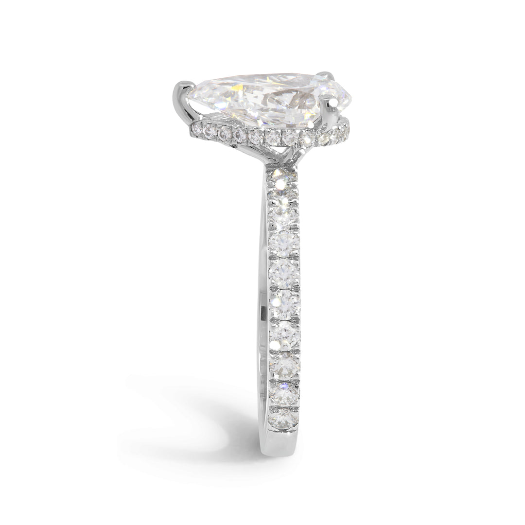 Jordan Pear Cut Engagement Ring w/ Hidden Halo