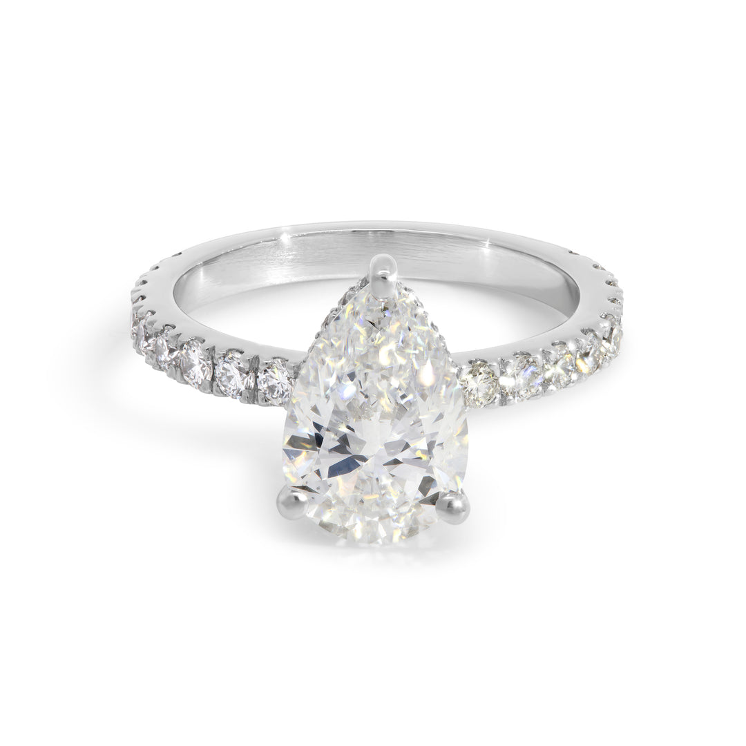 Jordan Pear Cut Engagement Ring w/ Hidden Halo