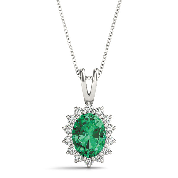 Diamond Oval Halo Pendant