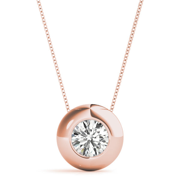 1 CT Lab Diamond Rose Gold Solitaire Pendant