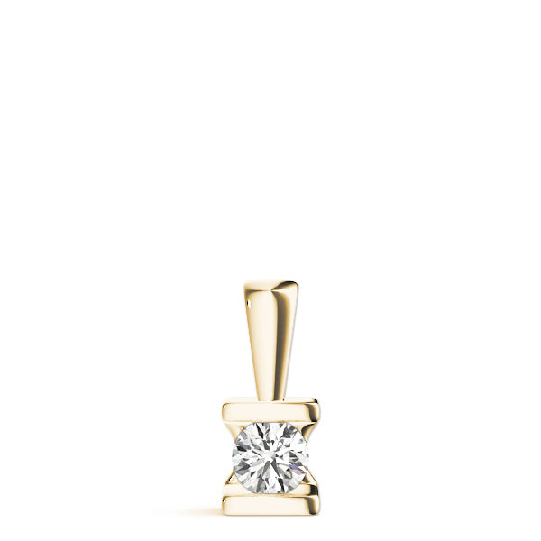 14K Yellow Gold 1ct Diamond Solitaire Pendant
