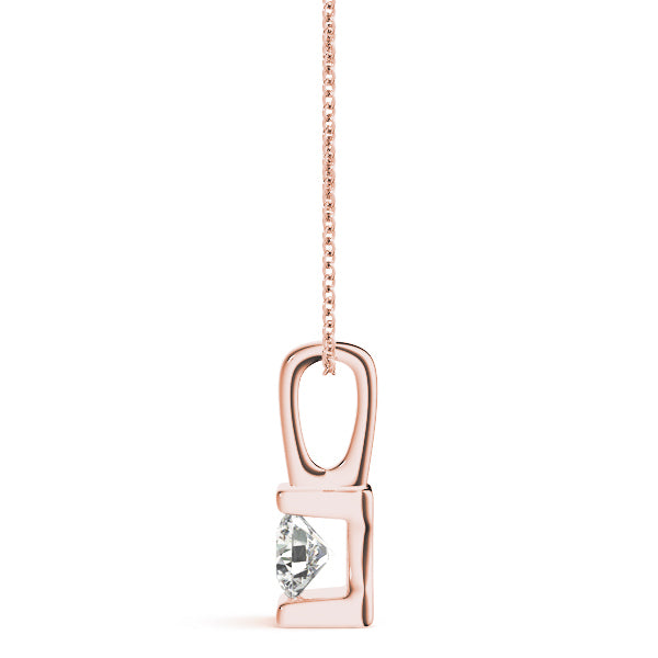 1 Carat Lab Diamond Rose Gold Solitaire Pendant