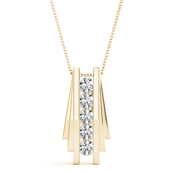 18K Yellow Gold Multi-Diamond Fashion Pendant