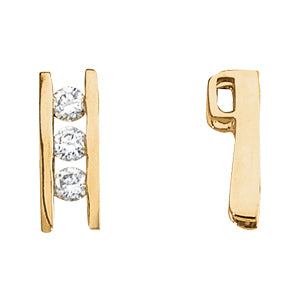 Round Diamond 3-Stone Pendant Necklace