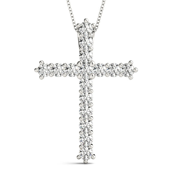 16-Diamond Religious Cross Pendant