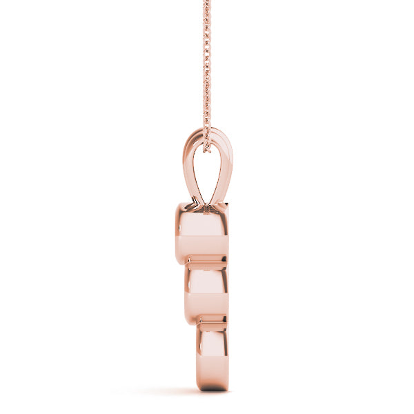14K Rose Gold Diamond Three-Stone Pendant