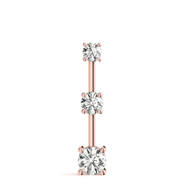 Rose Gold Lab Diamond 3-Stone Pendant 0.5ctw