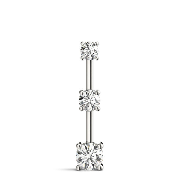 Lab Diamond 3 Stone 14K Gold Pendant