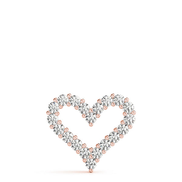 14K Rose Gold Diamond Heart Pendant