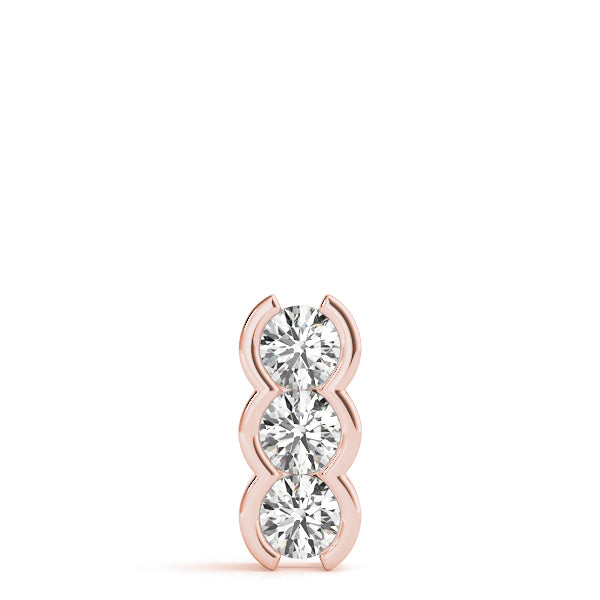 Rose Gold 3-Stone Lab Diamond Pendant