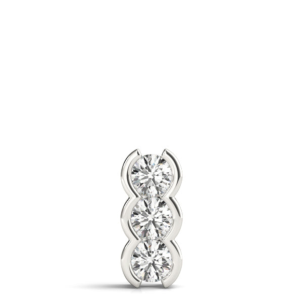 Lab Diamond 3 Stone White Gold Pendant