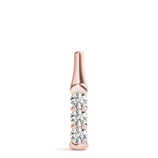 3-Stone Lab Diamond Rose Gold Pendant