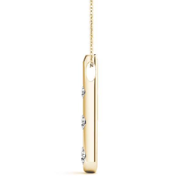 14K Yellow Gold Lab Diamond 3-Stone Pendant