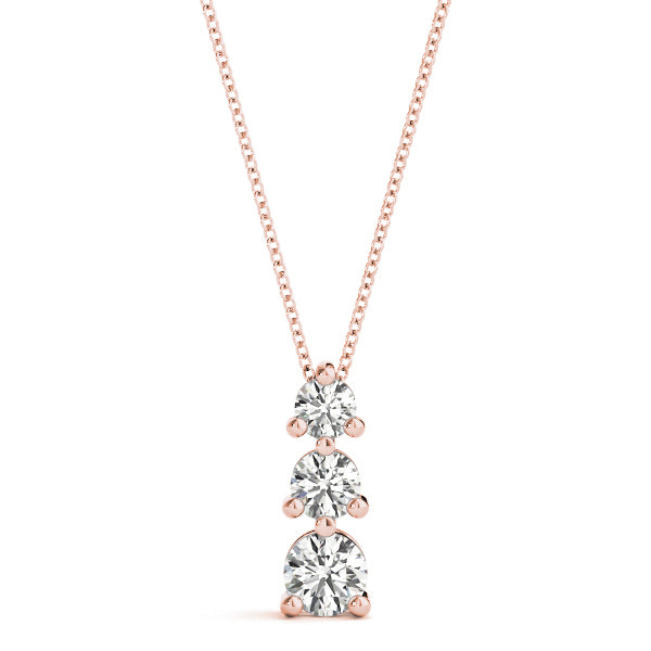 Rose Gold Lab Diamond 3-Stone Pendant | 0.40 CTW