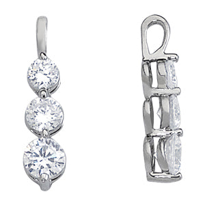 1 CTW Round Diamond Three Stone Pendant