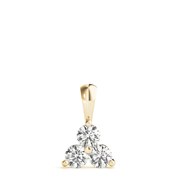 14K Yellow Gold Lab Diamond 3-Stone Pendant