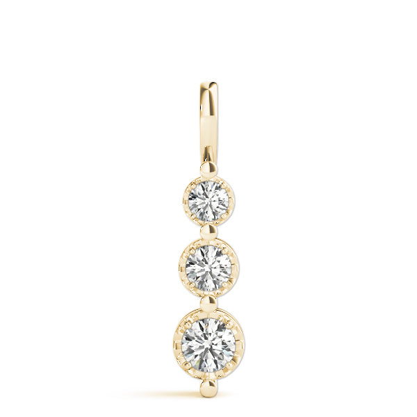 14K Yellow Gold Lab Diamond 3-Stone Pendant