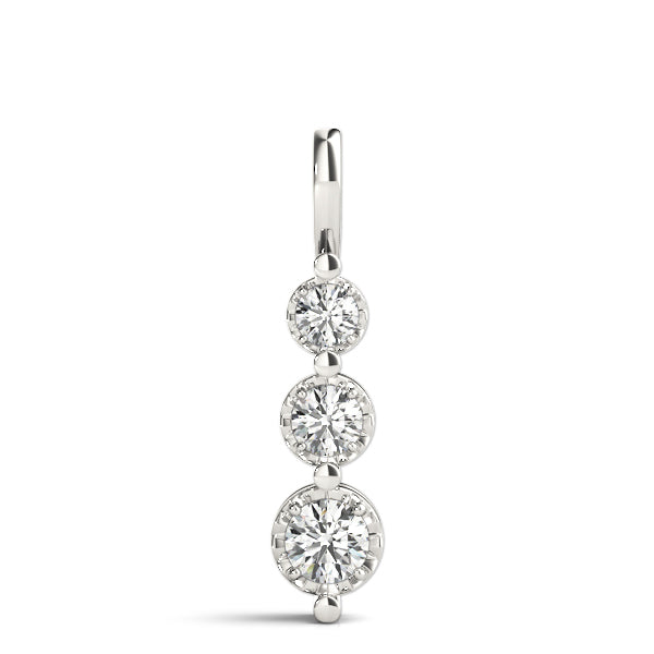 0.50 CT Round Diamond Three-Stone Pendant