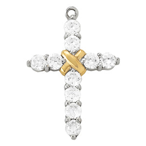 Multi-Diamond Religious Cross Pendant