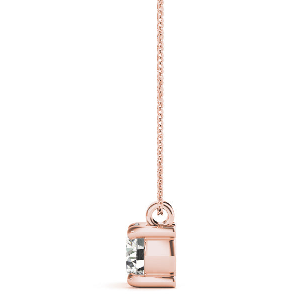 1 CT Lab Diamond Rose Gold Solitaire Pendant