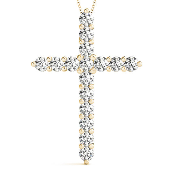 14K Yellow Gold Diamond Cluster Fashion Pendant
