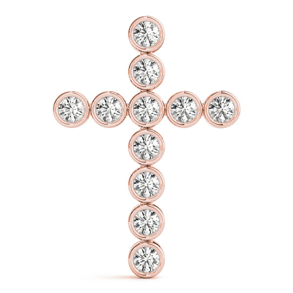 Rose Gold Diamond Cross Pendant | Religious Jewelry