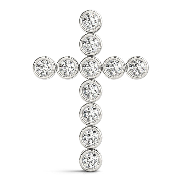Multi-Diamond Religious Cross Pendant