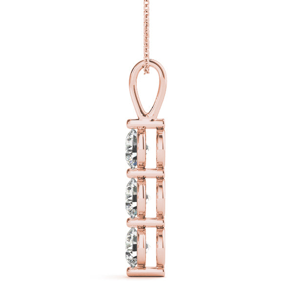 Rose Gold 3-Stone Lab Diamond Pendant