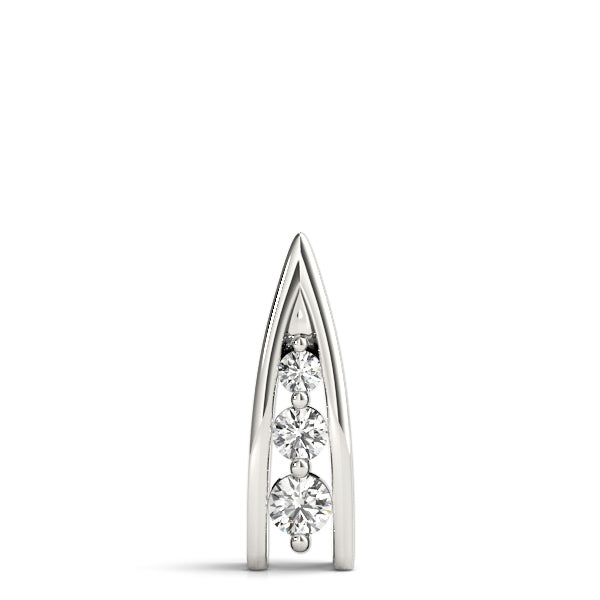 Lab Diamond 3 Stone Round Pendant