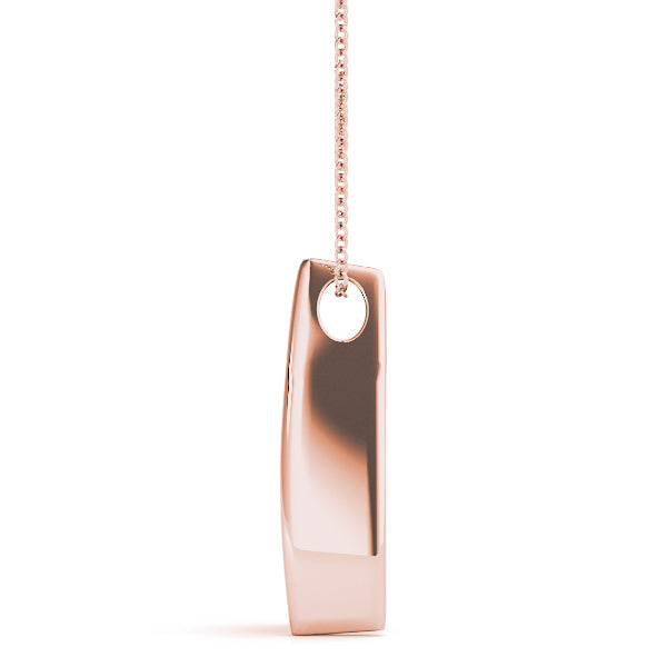 14K Rose Gold Round Diamond Three-Stone Pendant