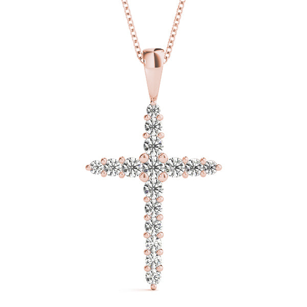 14K Rose Gold Diamond Cluster Pendant