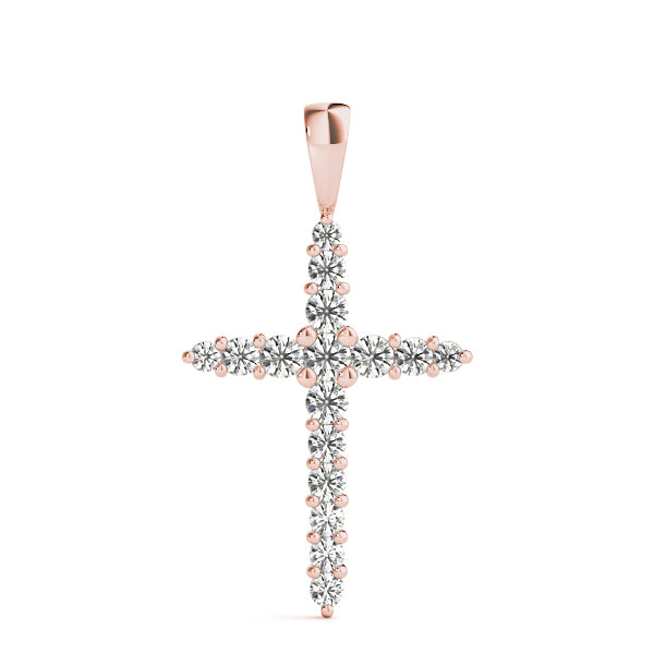 14K Rose Gold Diamond Cluster Pendant