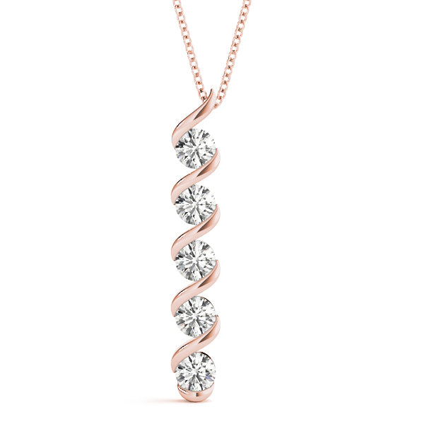 14K Rose Gold 1 CT Diamond Fashion Pendant
