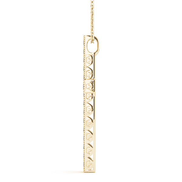 Diamond Religious Cross Pendant - 14K Yellow Gold