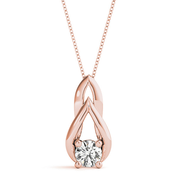 Delicate 14K Rose Gold 0.33CT Lab Diamond Pendant