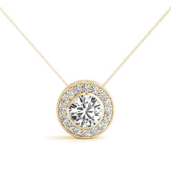 14K Yellow Gold Diamond Halo Pendant - 3.5 ctw