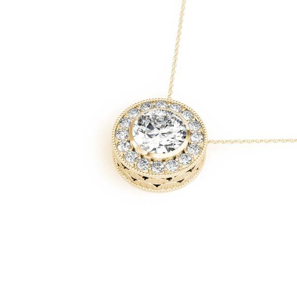 14K Yellow Gold Diamond Halo Pendant - 3.5 ctw