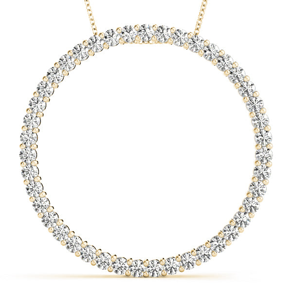 14K Yellow Gold Multi-Diamond Circle Pendant