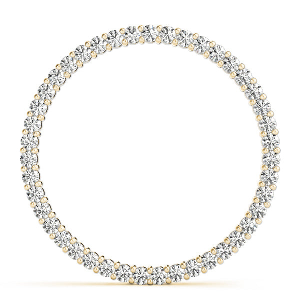 14K Yellow Gold Multi-Diamond Circle Pendant