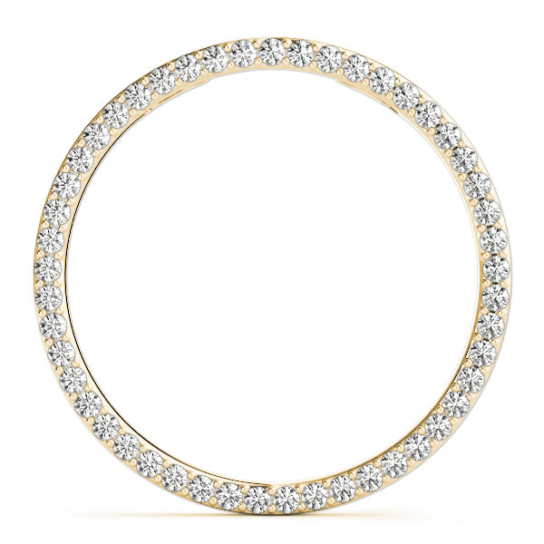 14K Yellow Gold Round Diamond Circle Pendant