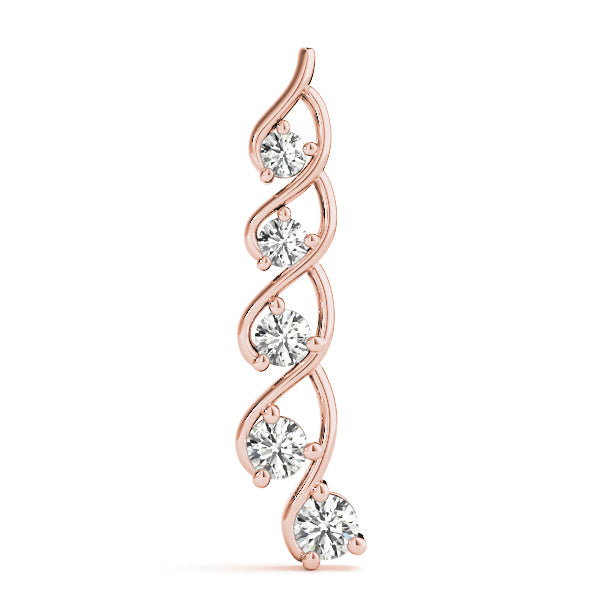 14K Rose Gold 1 CT Diamond Journey Pendant