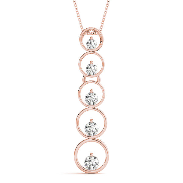 14K Rose Gold Diamond Journey Pendant
