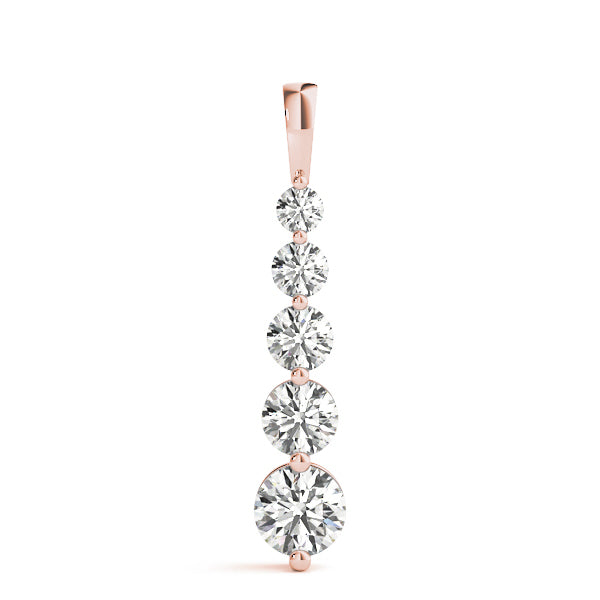 14K Rose Gold Lab Diamond Journey Pendant