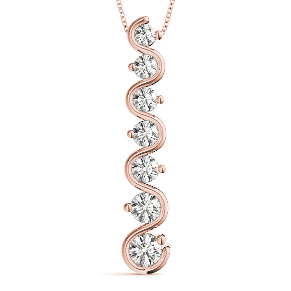 14K Rose Gold Lab Diamond Journey Pendant